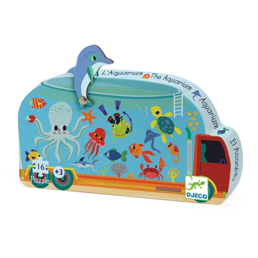 Djeco The aquarium - Az akvárium mini puzzle, 16 db-os