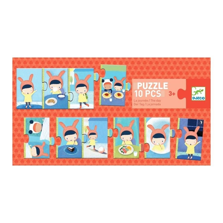 Djeco The day - Napi rutin puzzle, 10 db-os