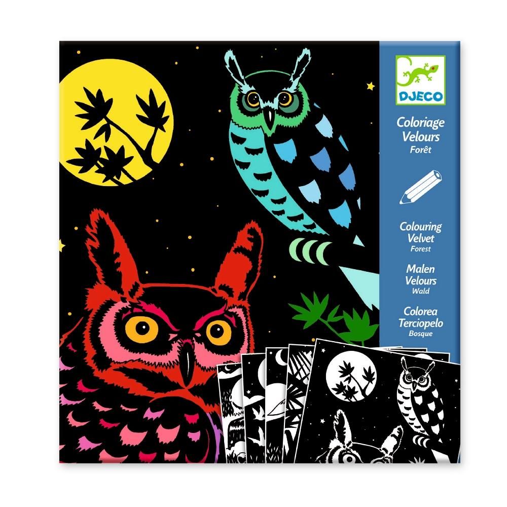 Djeco The forest - Bársonyhátterű színező, Az erdő
