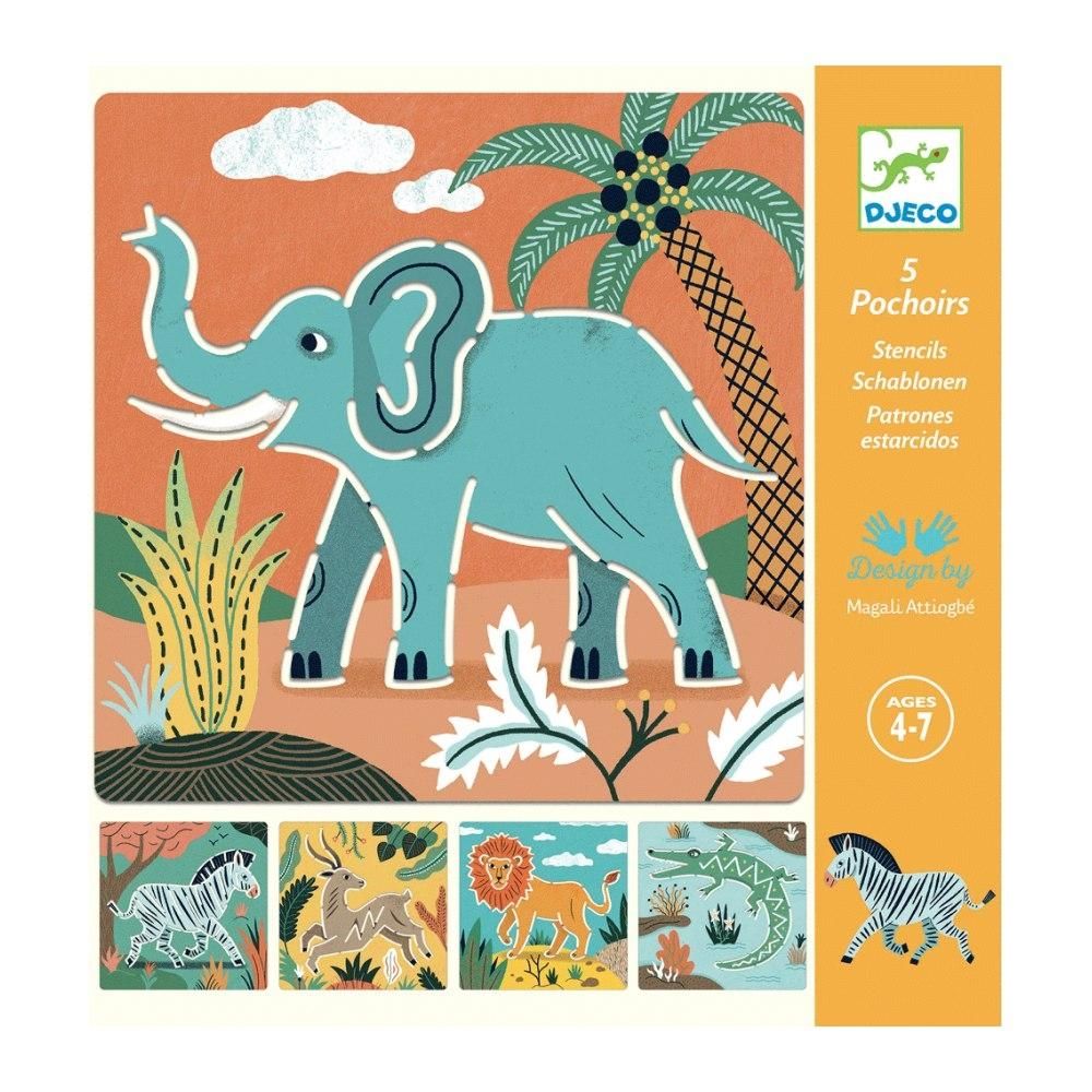 Djeco Wild animals - Rajzsablonok, Vadállatok