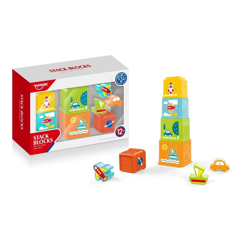 Egymásra rakható mintás toronyépítő kockák