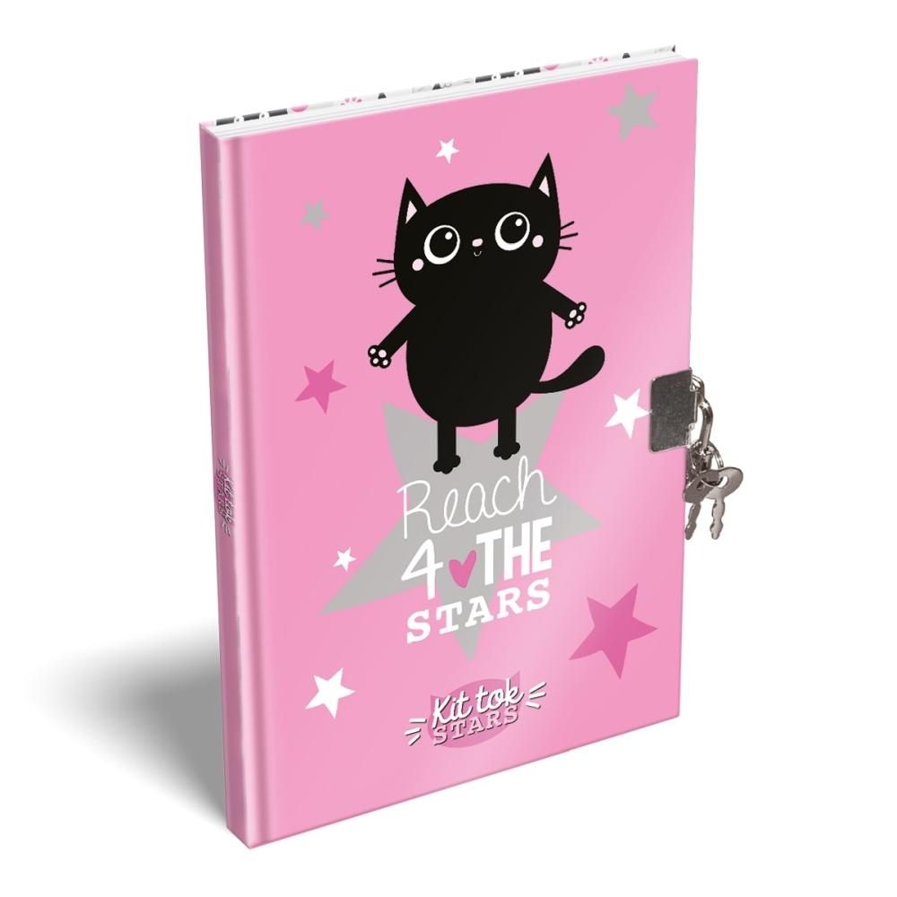 Emlékkönyv lakattal A5, keményfedeles - Kit Tok Stars