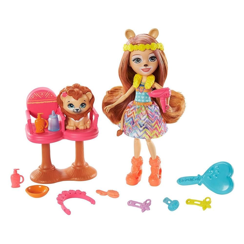 Enchantimals mesés történet játékszett - Lacy Lion szépségszalonja