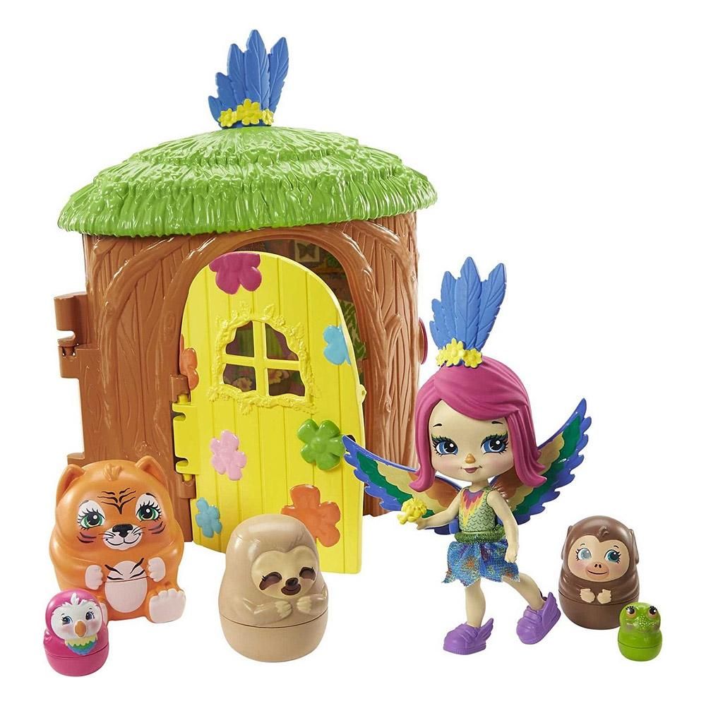 Enchantimals telis-teli kuckó játékszett - Peeki Parrot faháza