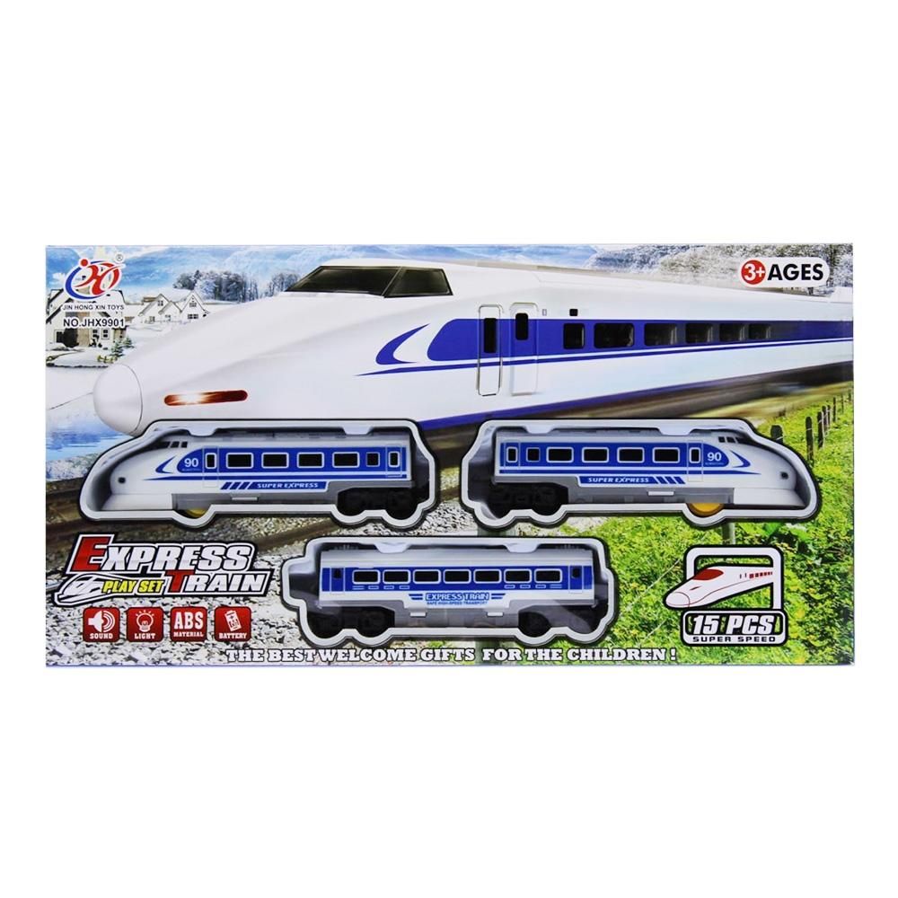 Expressz utasszállító vonat fénnyel és hanggal