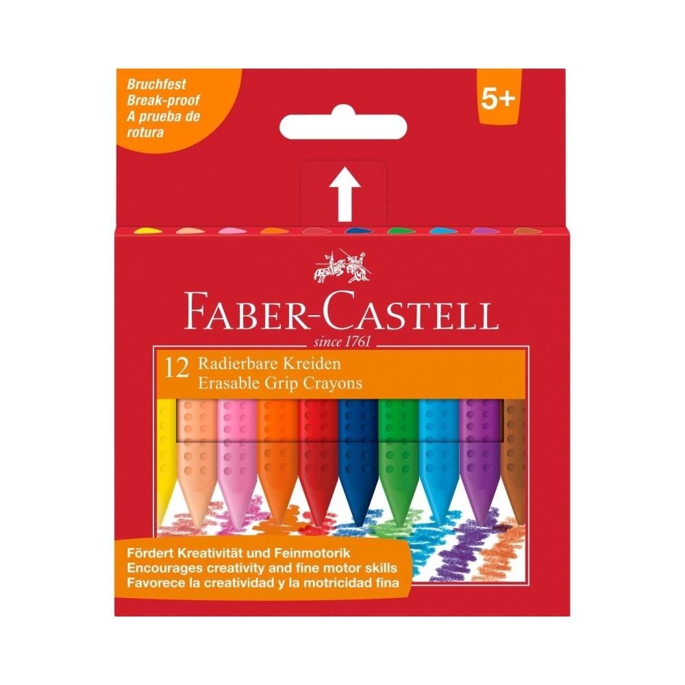 Faber-Castell Radírozható zsírkréta szett, 12 db-os