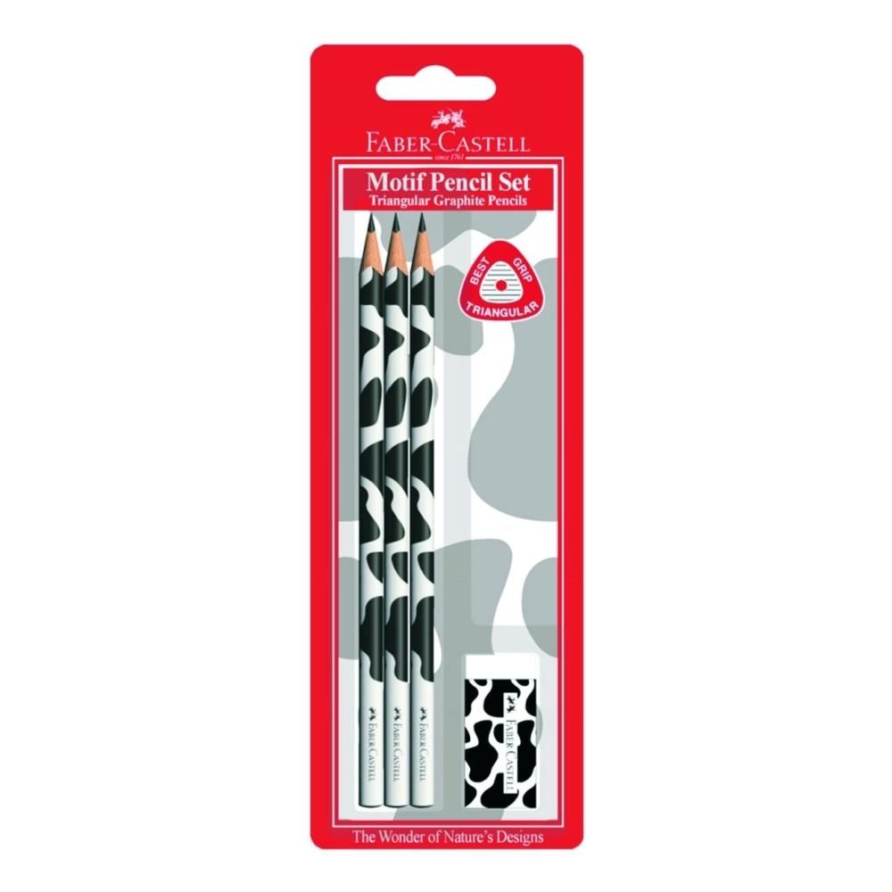 Faber-Castell Tehenes grafitceruza radírral szett, 3+1 db-os