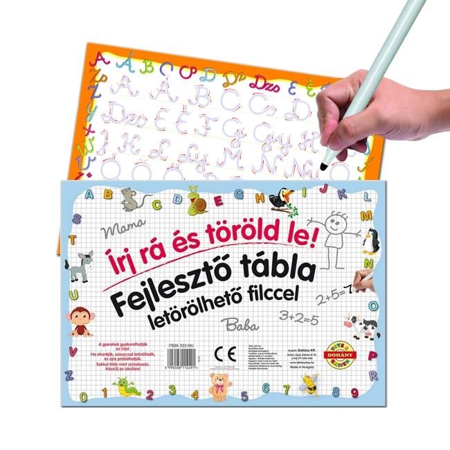 Fejlesztő tábla letörölhető filccel - nagybetűk