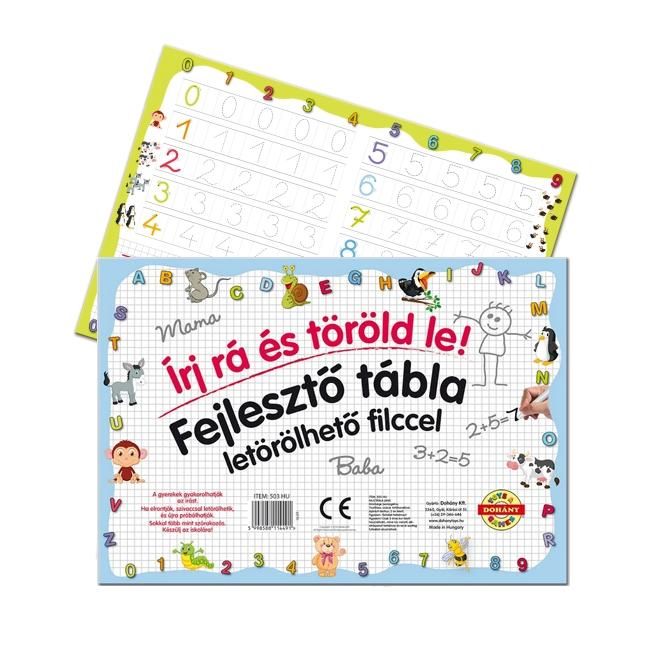 Fejlesztő tábla letörölhető filccel - számok