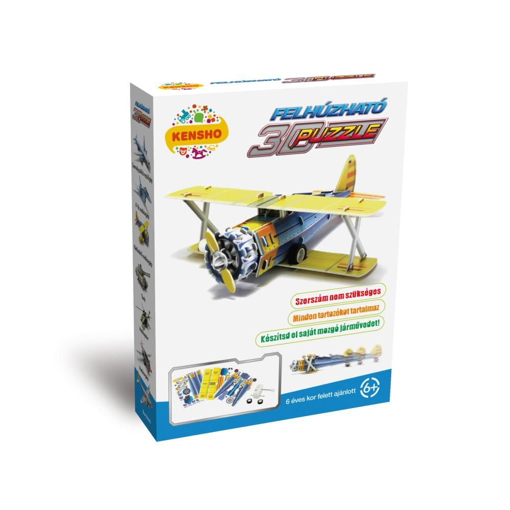Felhúzható 3D puzzle - kétfedelű vadászgép