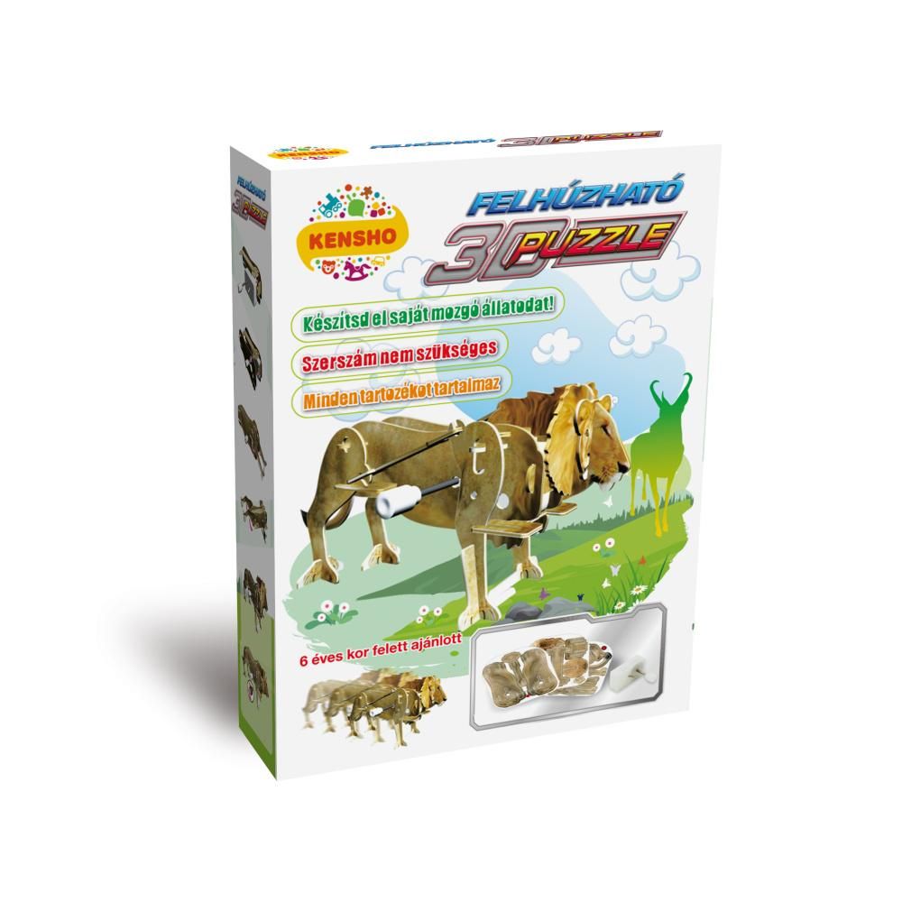 Felhúzható 3D puzzle - oroszlán
