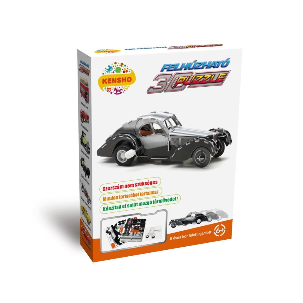 Felhúzható 3D puzzle - szürke oldtimer