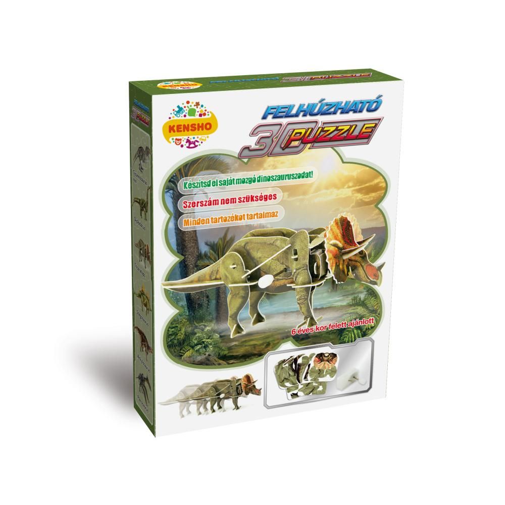 Felhúzható 3D puzzle - Triceratops