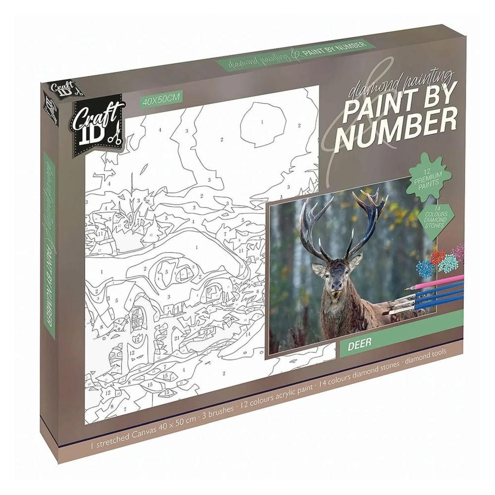 Diamond painting - Gyémántszemes kirakó és festés szám szerint 40x50 cm vászonkép, szarvas