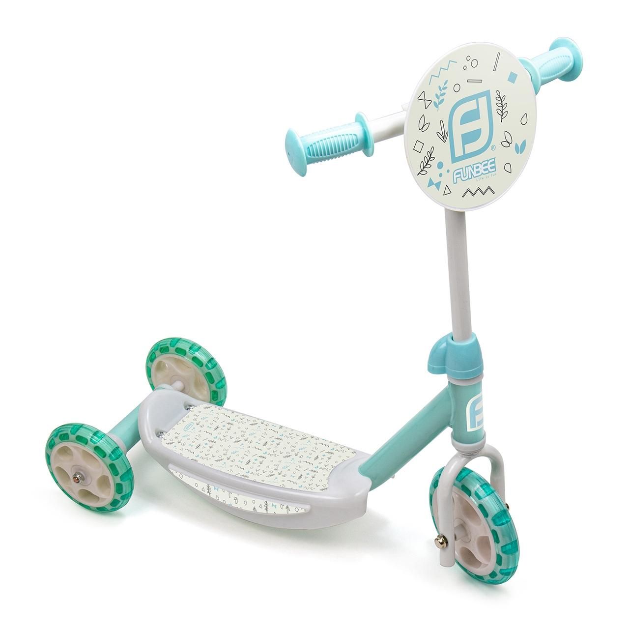 Funbee 3 kerekű roller, fehér-világoskék