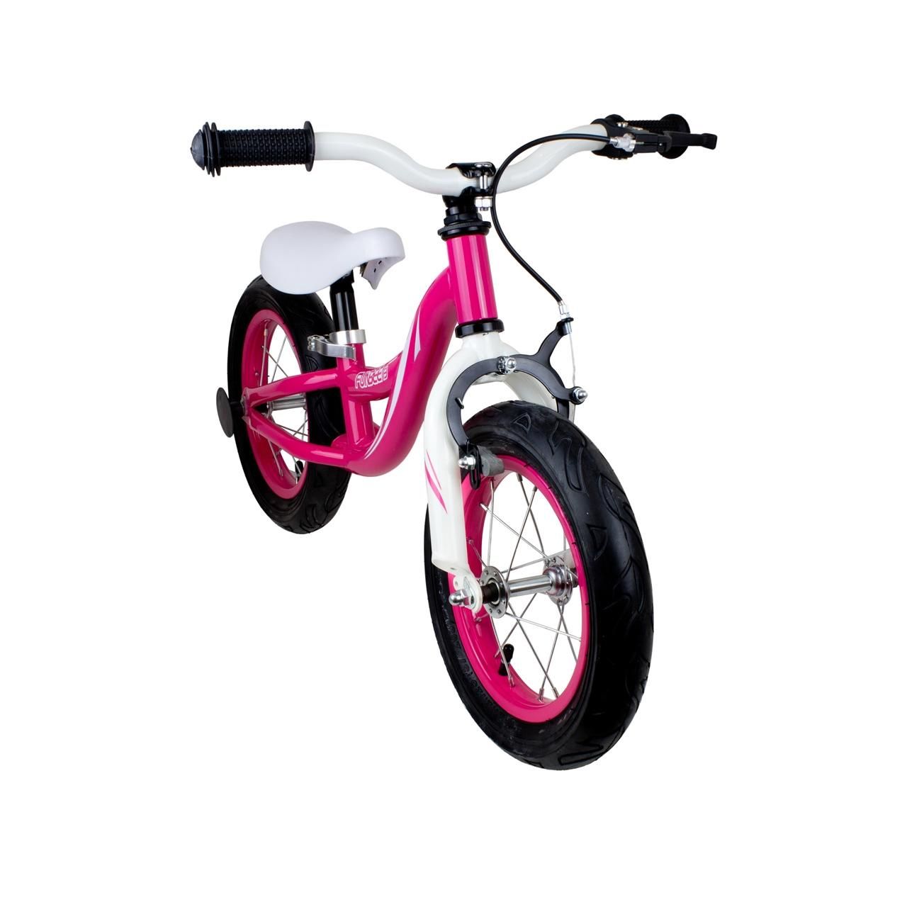 Funbee kétkerekű futóbicikli fékkel, rózsaszín-fehér