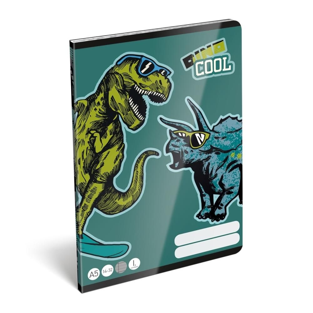 Füzet tűzött A5, 1. oszt. - Dino Cool