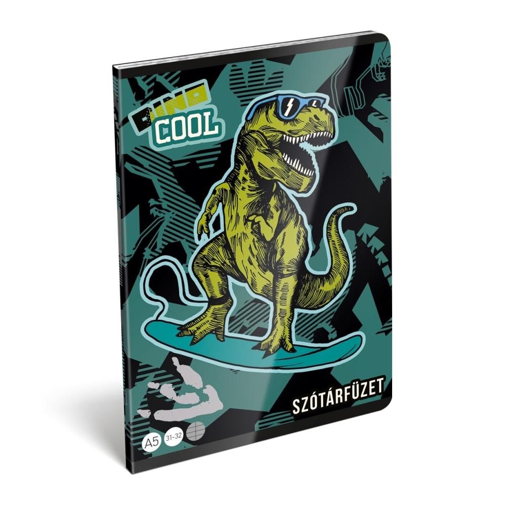 Füzet tűzött A5, 40 lapos, szótár - Dino Cool
