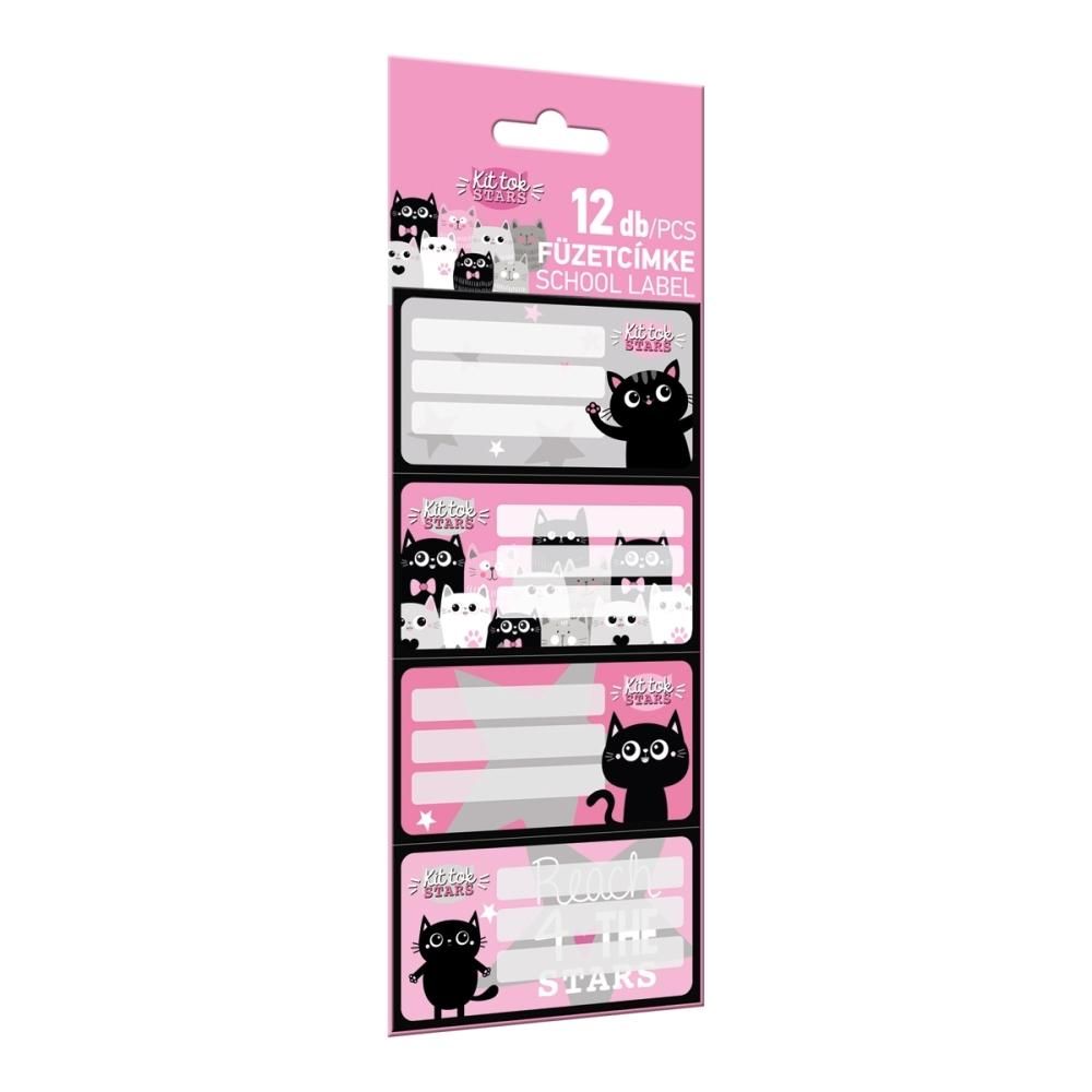 Füzetcímke, 12 db-os - Kit Tok Stars
