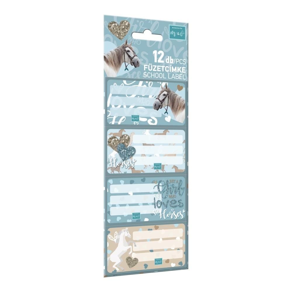 Füzetcímke, 12 db-os - Mici, Horses