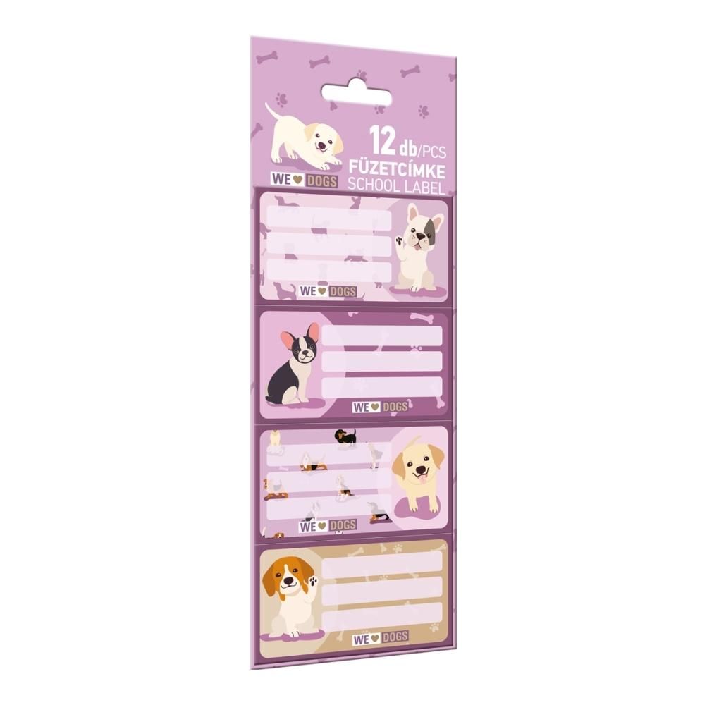 Füzetcímke, 12 db-os - Pupper Love