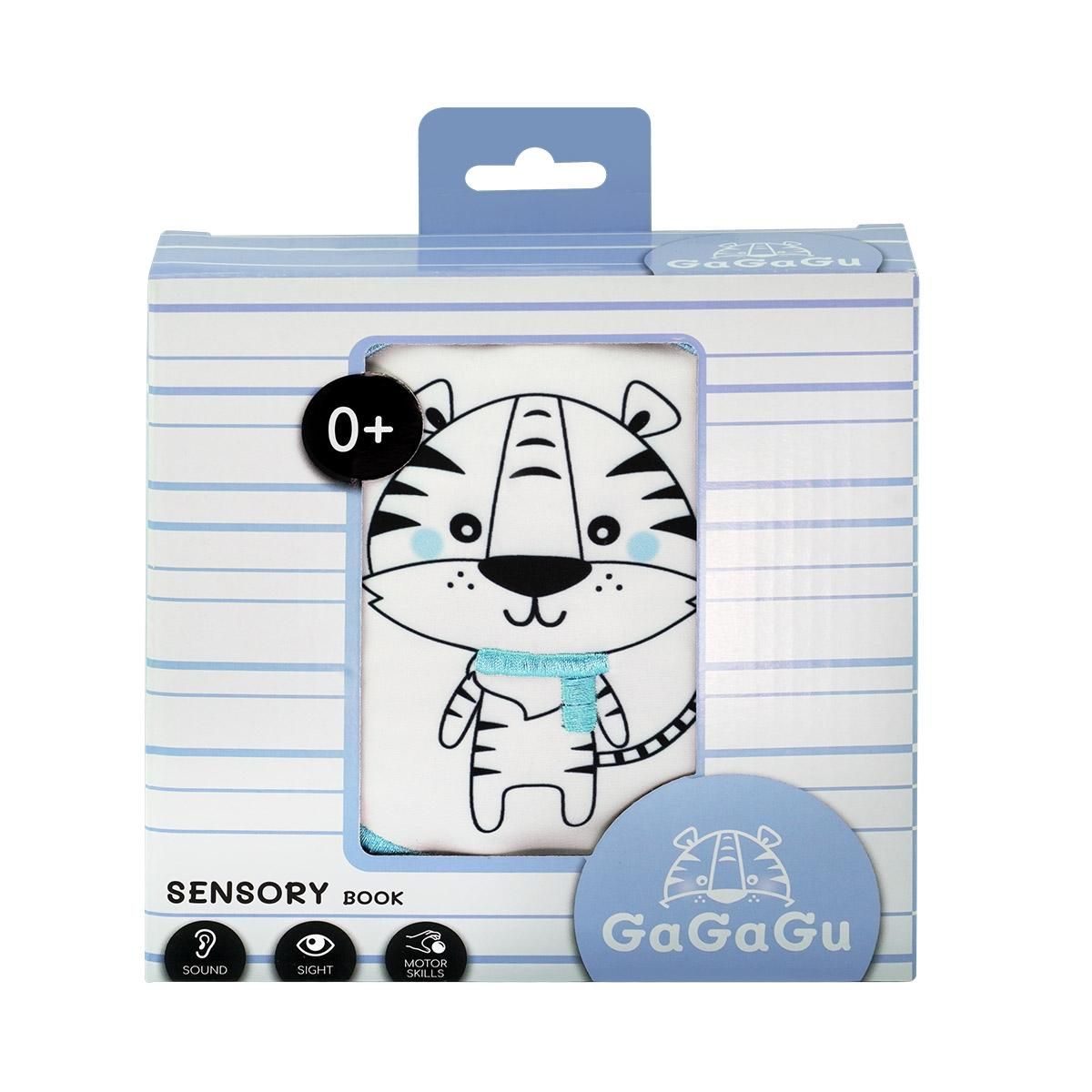 GaGaGu Fejlesztő puha könyv, kétoldalas - tigris