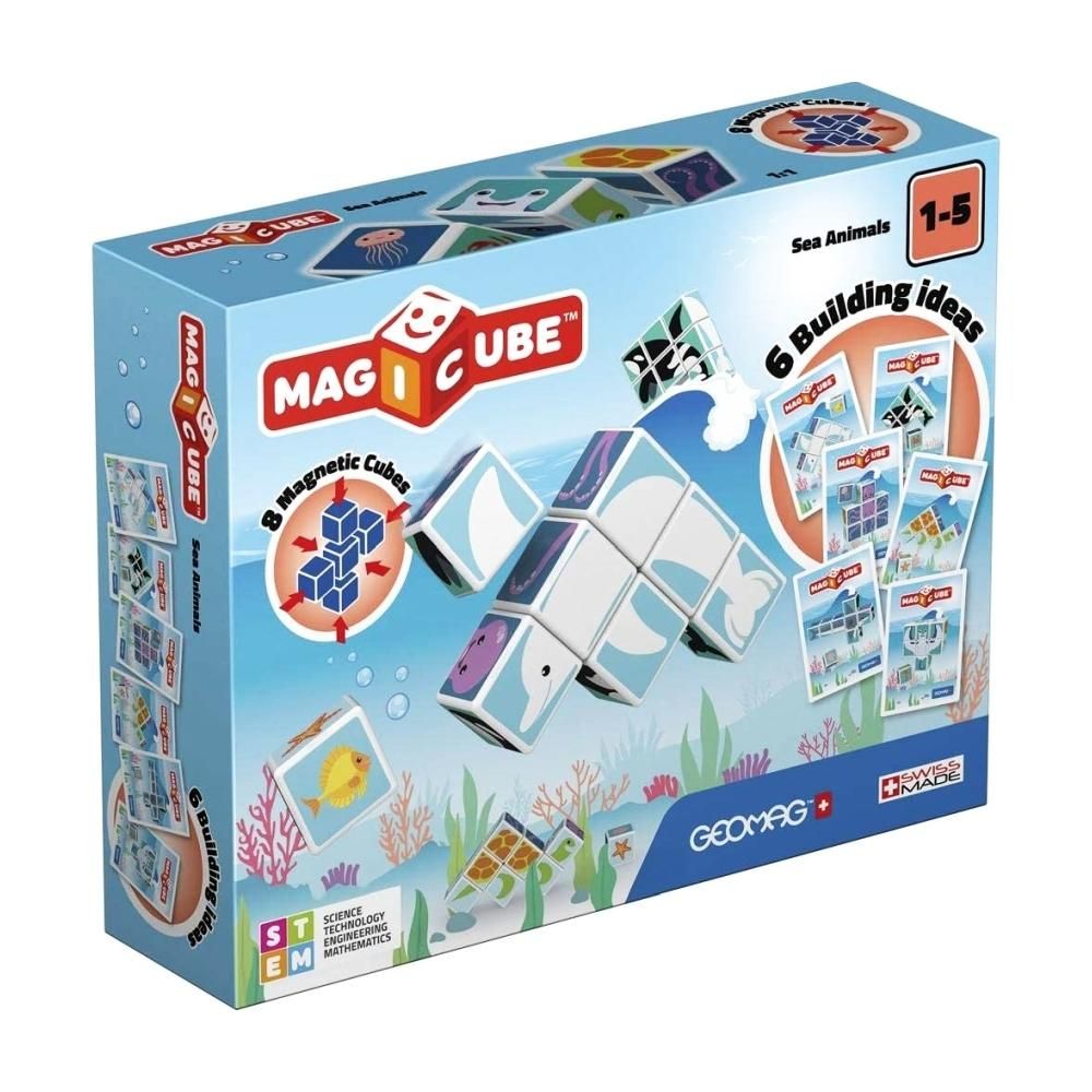 Geomag Magicube - Vízi állatok mágneses építőkocka 8 db-os szett