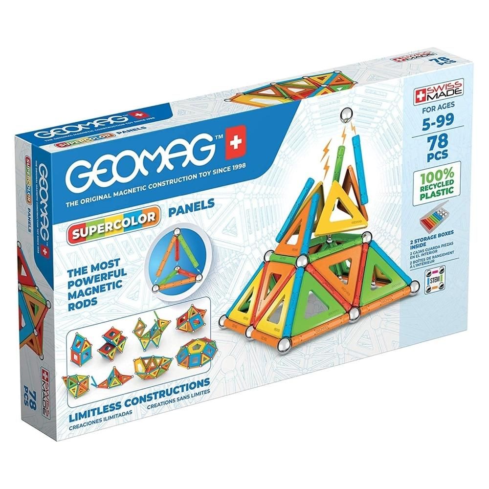 Geomag Supercolor Panels Recycled 78 db-os mágneses építőjáték