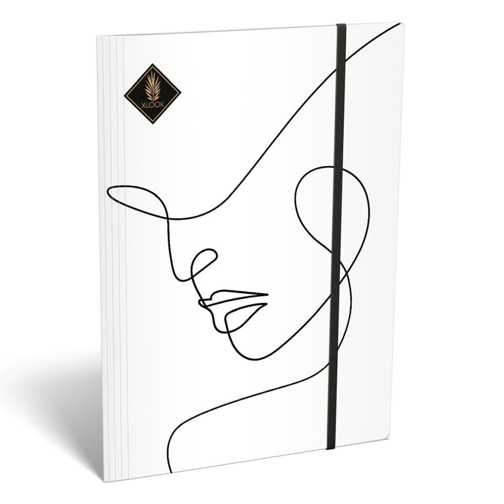 Gumis mappa A4 - XLook, 1Line