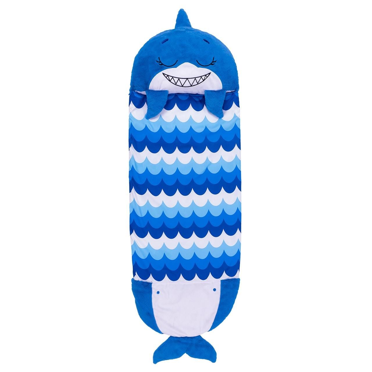 Happy Nappers 2 az 1-ben hálózsák - kék cápa, 137 cm