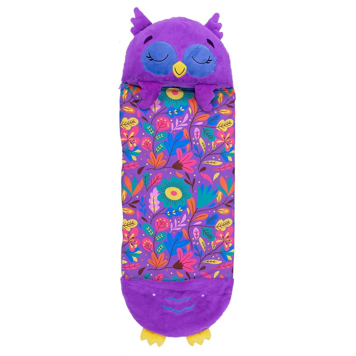 Happy Nappers 2 az 1-ben hálózsák - lila bagoly, 137 cm