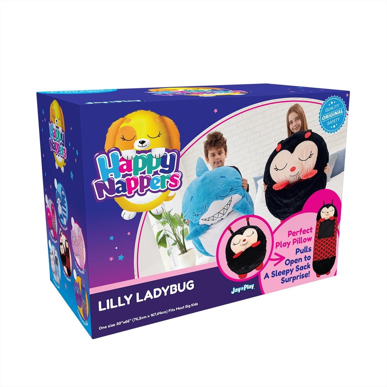 Happy Nappers 2 az 1-ben nagy hálózsák - katica, 168 cm