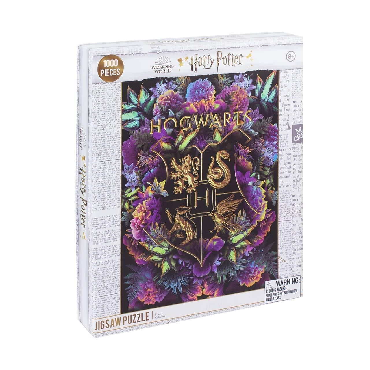 Harry Potter Virág mintás Roxfort címer puzzle, 1000 db