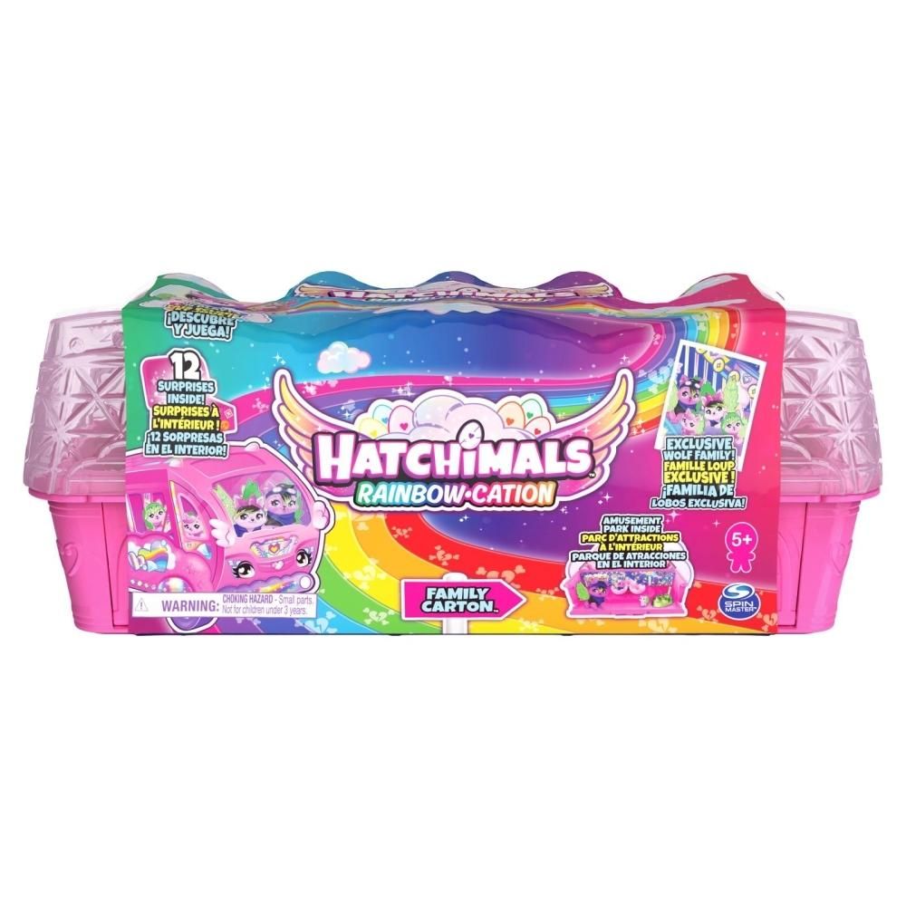 Hatchimals Rainbow-Cation tojástartó 10 db-os szett- farkas család