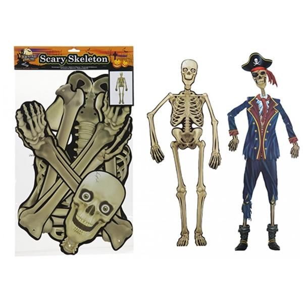 Haunted House Halloween dekoráció - Fellógatható csontváz, 150 cm - kétféle