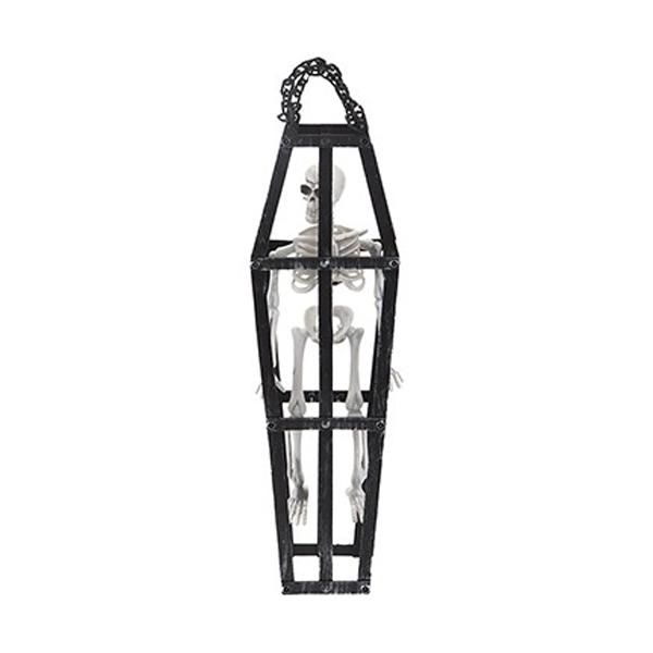Haunted House Halloween dekoráció - kalitkába zárt csontváz