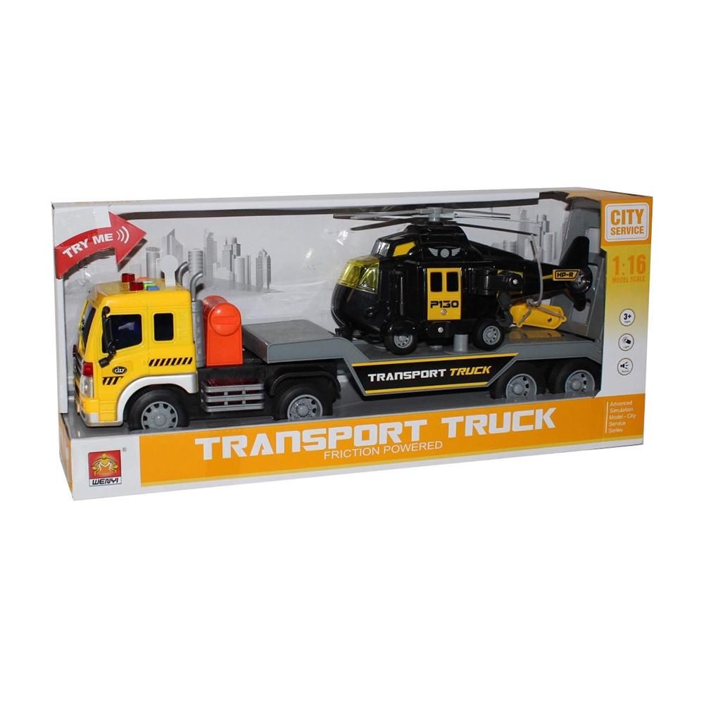 Helikopter szállító autó fénnyel és hanggal