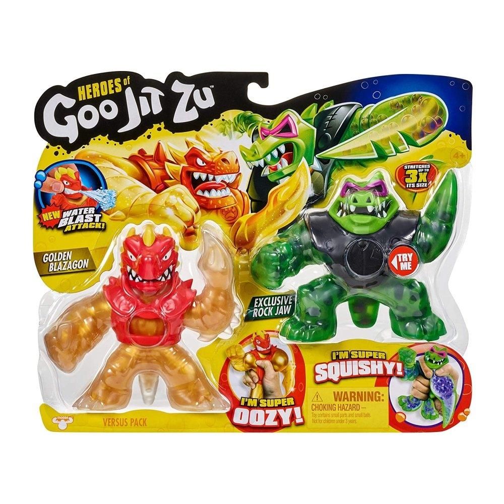 Heroes of Goo Jit Zu nyújtható akciófigura 2 db-os - Golden Blazagon vs Rock Jaw