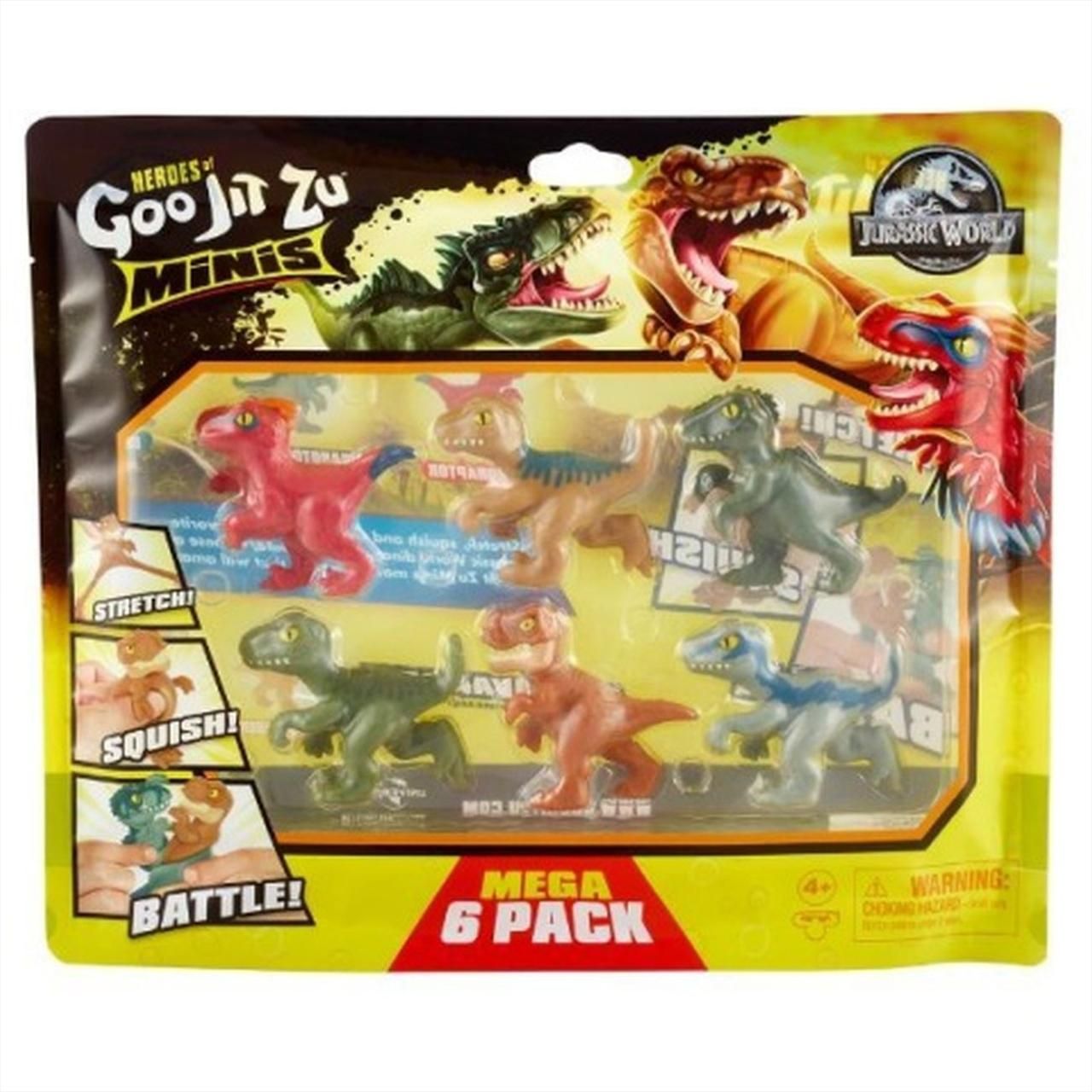 Heroes of Goo Jit Zu nyújtható mini akciófigurák - Jurassic World 6 db-os szett