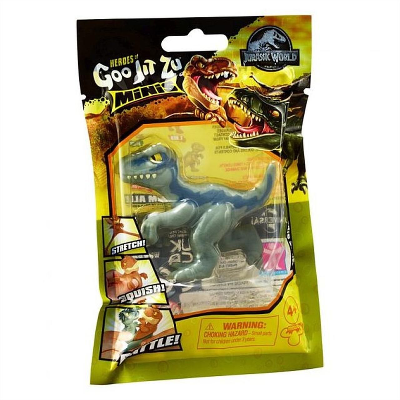 Heroes of Goo Jit Zu nyújtható mini akciófigurák - Jurassic World dinó - Blue velociraptor