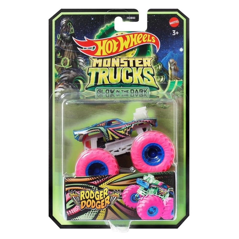 Hot Wheels Monster Truck sötétben világító autó - Rodger Dodger