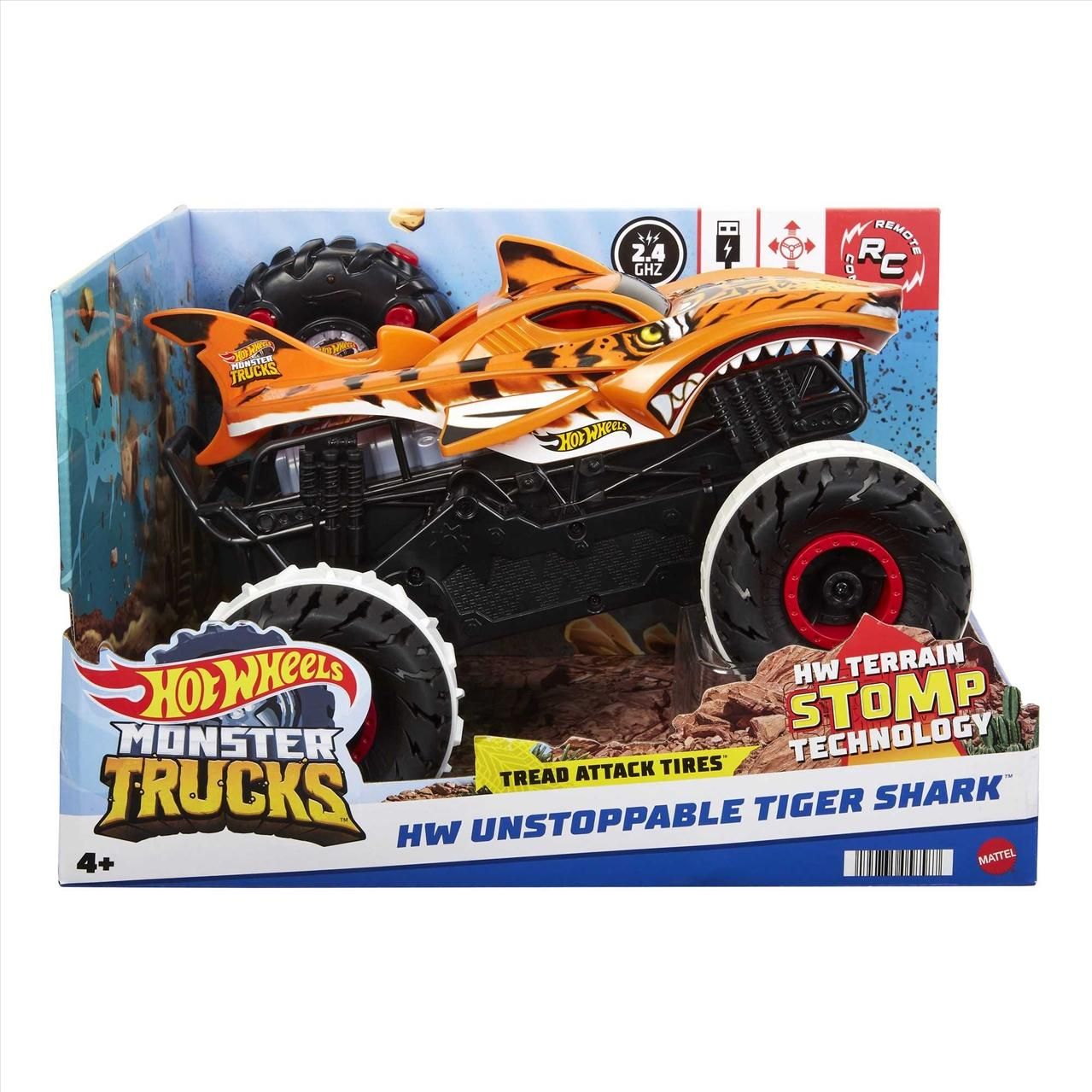 Hot Wheels Monster Truck Távirányítós terepmászó Tiger Shark (HGV87)
