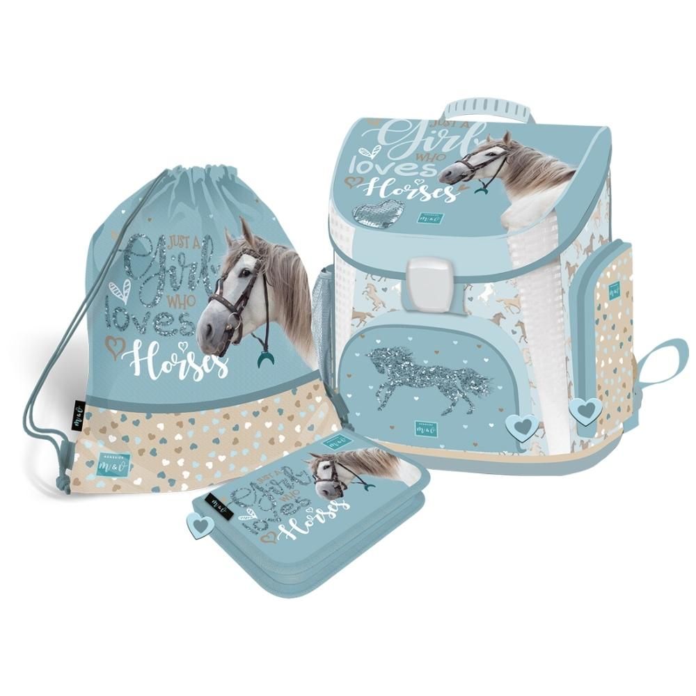 Iskolatáska Prémium 3 db-os szett - Mici, Horses