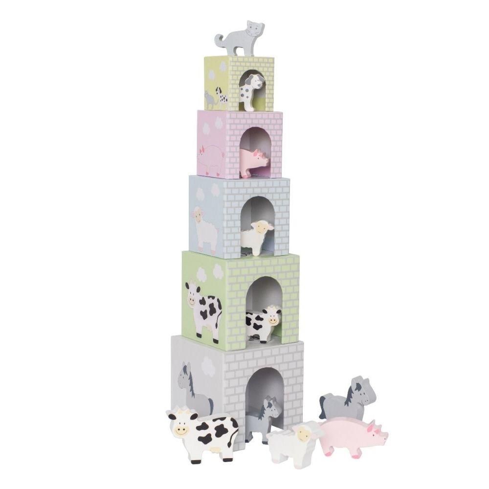 Jabadabado Toronyépítő kocka háziállatokkal 