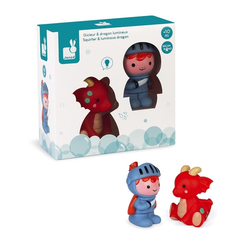 Janod Fürdőjáték, sötétben világító - Lovag és sárkány