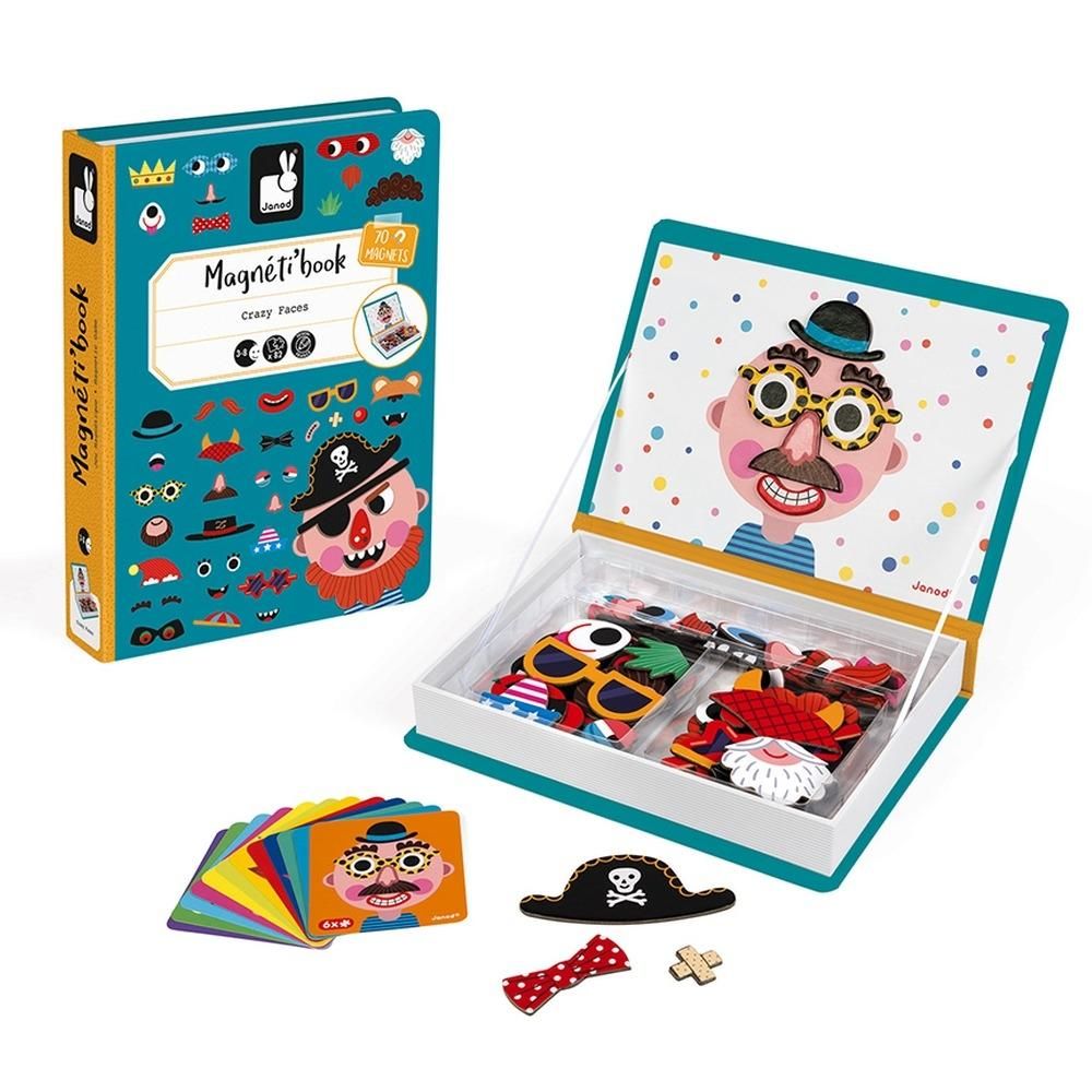 Janod Mágneses könyv - Fiús vicces arcok