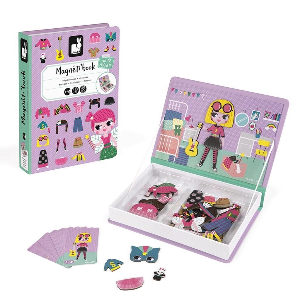 Janod Mágneses könyv - Lányos öltöztető