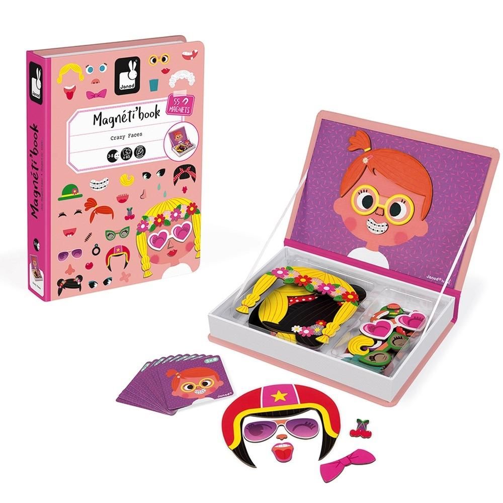 Janod Mágneses könyv - Lányos vicces arcok