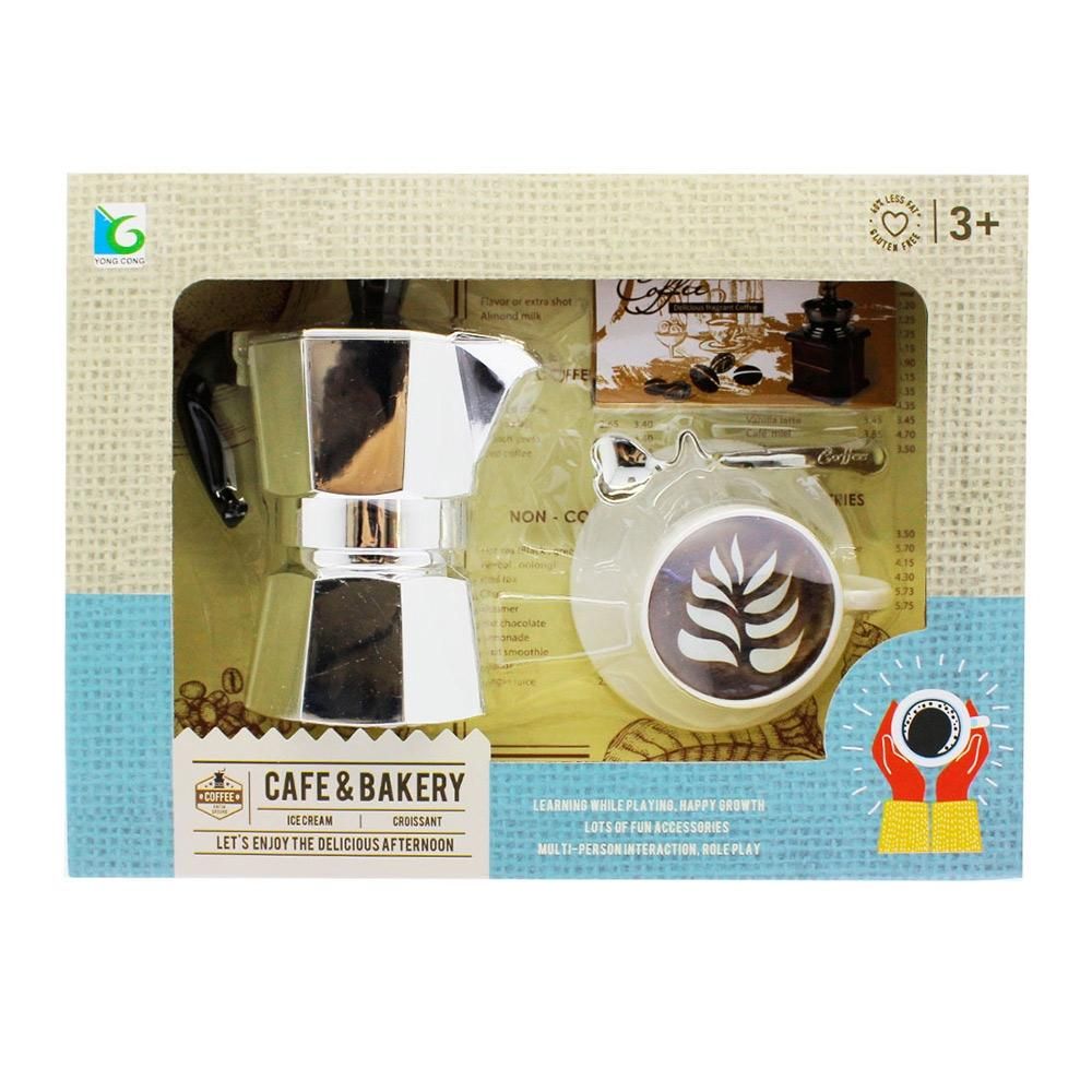 Játék kotyogó kávéfőző csészével (többféle)