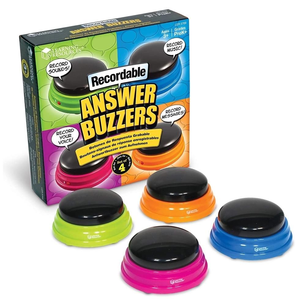 Learning Resources Answer Buzzers - Nyomógombok kvízekhez, felvehető hanggal